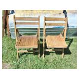 2- VINTAGE FOLDING WOODEN CHAIRS
