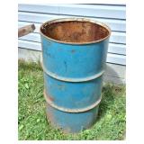 55 GALLON METAL BURN BARREL- TOP CUT OPEN