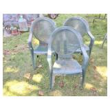 3 PLASTIC OUTDOOR CHAIRS