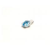PENDANT 14K GOLD, BLUE TOPAZ +14C DIAMOND 8.6G