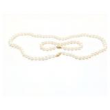 BRCELET + NECKLACE, PEARLS, 14K CLASP 6M