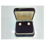 EAR RINGS, CULTURED PEARLS 9M