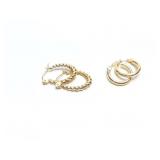 EAR RING 2PR 10K GOLD HOOPS 1.2G