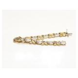 LADIES BRACELET 14K WHITE/ YELLOW GOLD. 114 SMALL