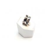 RING STERLING SILVER + ONYX 7.2G