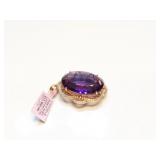 LADIES PENDANT .70CT DIAMONDS, 14K ROSE GOLD,
