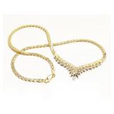 LADIES NECKLACE SAPPHIRE/ DIAMOND 14K GOLD, .60CT