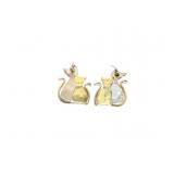 EAR RINGS MIXED METAL, STERLING SILVER 13.9G
