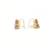 EAR RINGS 14K AMETRINE 4.3G