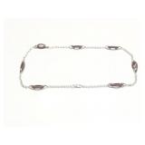 NECKLACE STERLING SILVER W/ WOOD TON BEAD 136G