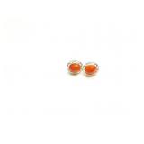 EAR RING 14K, RED CORAL