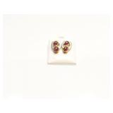 EAR RING STERLING SILVER 14K AMETHYST 8.4G