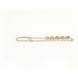 BRACELET 14K GOLD, AMETHYST, DIAMOND 2.4G