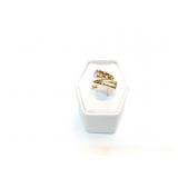 RING, 14K GOLD, AMETHYST/ DIAMOND, 3.3G