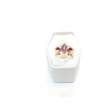 RING, RUBY/ DIAMOND, 14K GOLD