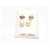 EAR RINGS PEARL DIAMOND 6G