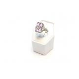 RING STERLING SILVER W/ AMETHYST STONE