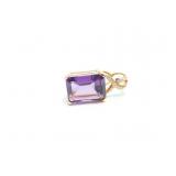 PENDANT 14K AMETHYST .49G, DIAMOND.4CT 16.2G