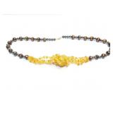 NECKLACE, 14K GOLD CLASP, CITRIN + STONE