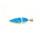 PENDANT, STERLING SILVER, OPAL, 11.5G