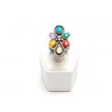 RING STERLING SILVER, MULTICOLOR 7.9G