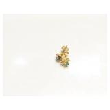 EAR RING, EMERALD, DIAMOND , 1G
