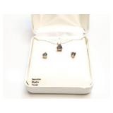 PENDANT + EAR RING SET, MYSTIC TOPAZ, 1.3G