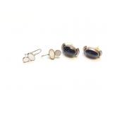 EAR RINGS, STERLING SILVER, 2 PAIRS, 25G