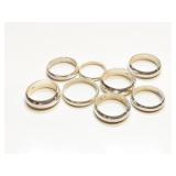 RINGS, BANDS, STERLING SILVER, 42G