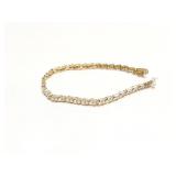 BRACELET 10G STERLING SILVER W/ DIAMONDS