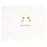EAR RING 14K GOLD PEARL, DIAMOND 6.7G