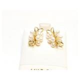 EAR RINGS 14K GOLD W/ DIAMOND CHIP