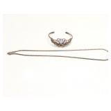 NECKLACE + BRACELET STERLING SILVER 7.6G