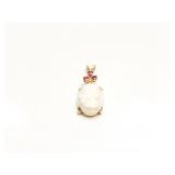 PENDANT 14K GOLD, OPAL, RUBY 3.3G