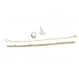 BRACELET, STERLING SILVER, GOLD PLATED NECK
