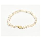 BRACELET, 14K GOLF CLASP PEARL 5M
