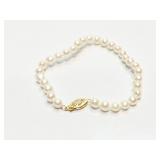 BRACELET, 14K GOLD CLASP, PEARLS 5M