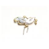 PENDANT, STERLING SILVER + BRASS, JJNOTTE, 15.8G