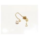 NECKLACE, 14K GOLD W/ PEARL, 1G