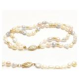 NECKLACE, 14K GOLD, PEARLS
