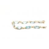 BRACELET 10K GOLD, BLUE TOPAZ 10.8G