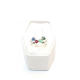 RING, 14K W/ 4 COLOR STONE, 1.6G