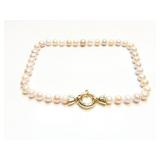 NECKLACE, 14K CLASP, PEARLS