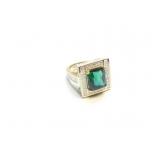 LADIES RING 7CT POURMALINE CENTER STONE, 18K