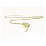 NECKLACE, STERLING SILVER + PENDANT, .9G