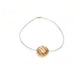 NECKLACE GLASS BEAD ON STERLING NECKLACE