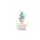 RING STERLING SILVER, 12K GOLD