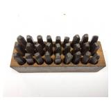 3/16"- LETTER STAMPS- METAL- IN WOODEN CASE WITH