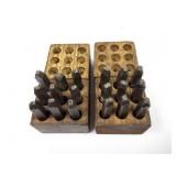 2- 1/8"- NUMBER STAMPS- METAL- IN WOODEN CASES