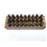 1/8"- LETTER STAMPS- METAL- IN WOODEN CASE WITH